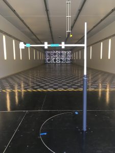 Mast arm test article in the wind tunnel