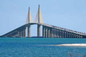 The Tampa Bay Sunshine Skyway Bridge