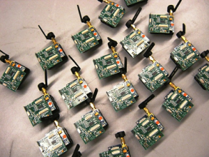 Twenty wireless sensors layed out in a grid